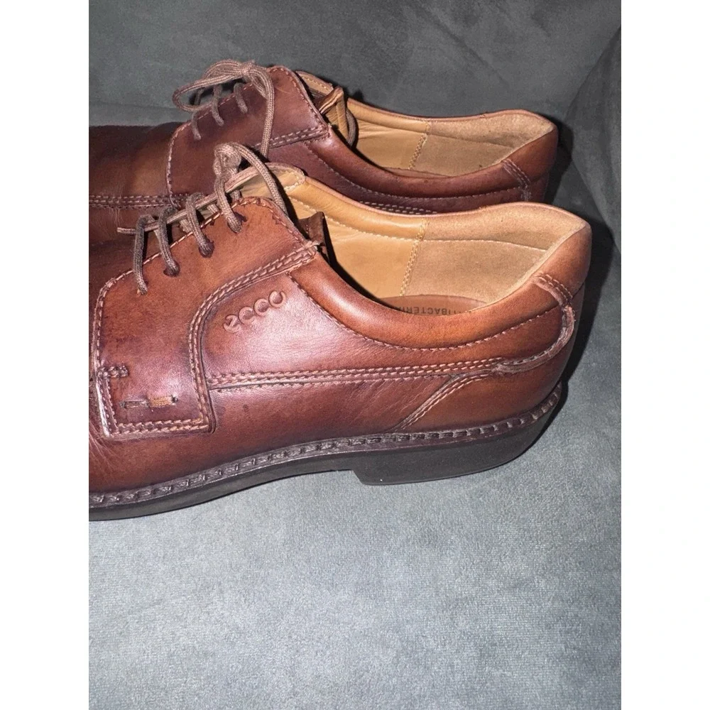 ECCO Brown Oxfords Shoes‎ Mens Size 47 Formal Dress Leather Fancy Lace Up